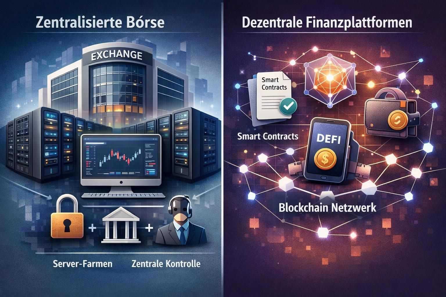 entdecken sie die entwicklung dezentraler finanzplattformen im vergleich zu zentralisierten börsen und erfahren sie, welche vorteile und herausforderungen jede variante bietet.